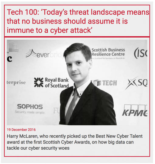 Included on the Tech 100 for Scotland